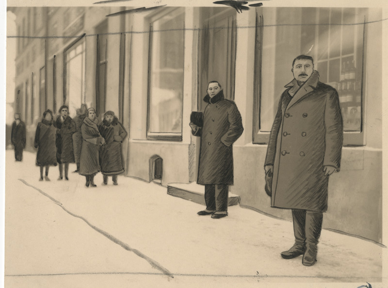 Eesti-Vene vaherahu 12. aastapäeva leinapäev Tartus 03.01.1932, rahvas tänaval leinaseisaku ajal