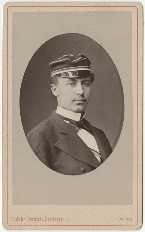 Korporatsiooni "Estonia" liige Alexander von Baer, portreefoto