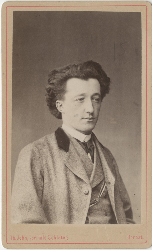 Korporatsiooni "Livonia" liige Theodor von Klot, portreefoto