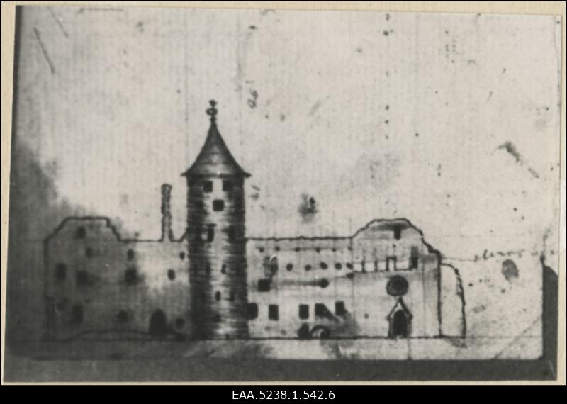 Haapsalu linnus, fotokoopia plaani fragmendist