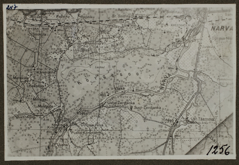 Fotokoopia kaardist [Kõrgesoo Ida-Virumaal]; foto 1. Lennuväedivisjoni fotopositiivide kogust