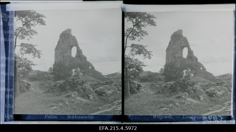Vaade Viljandi ordulinnuse suure müüri varemetele.