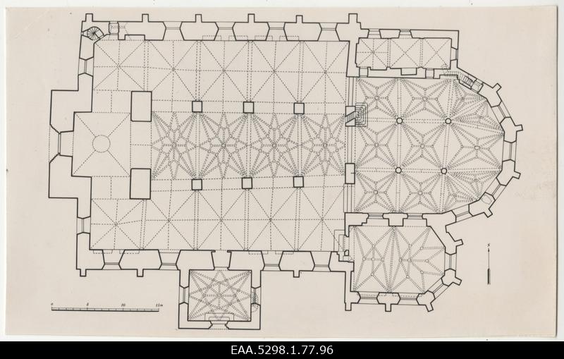 Arvatavasti ühe kiriku või kloostri põhiplaan, fotokoopia