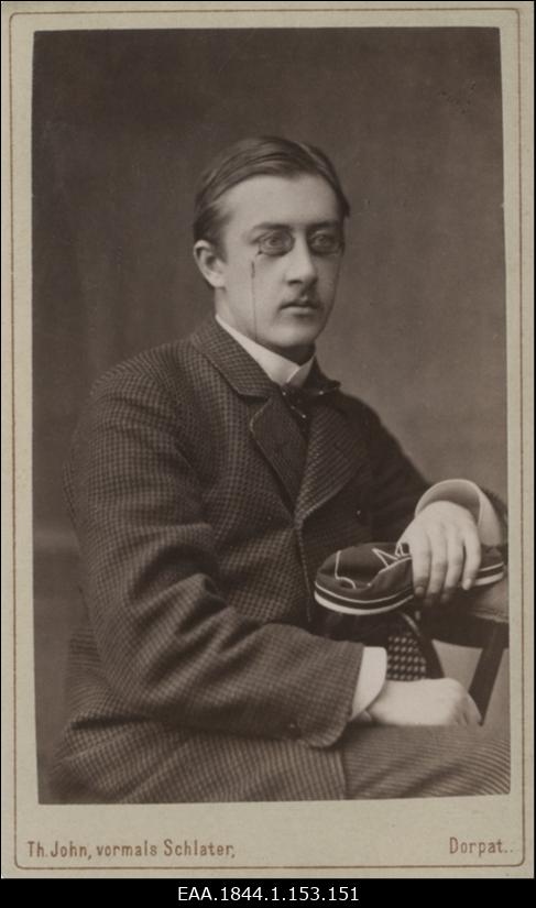 Korporatsiooni "Livonia" liige parun Johann von Wöhrmann, portreefoto