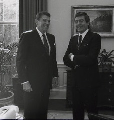 Dan Rather and Ronald Reagan 1982 - Dan Rather interviews Ronald Reagan on January 27, 1982 in Oval Office