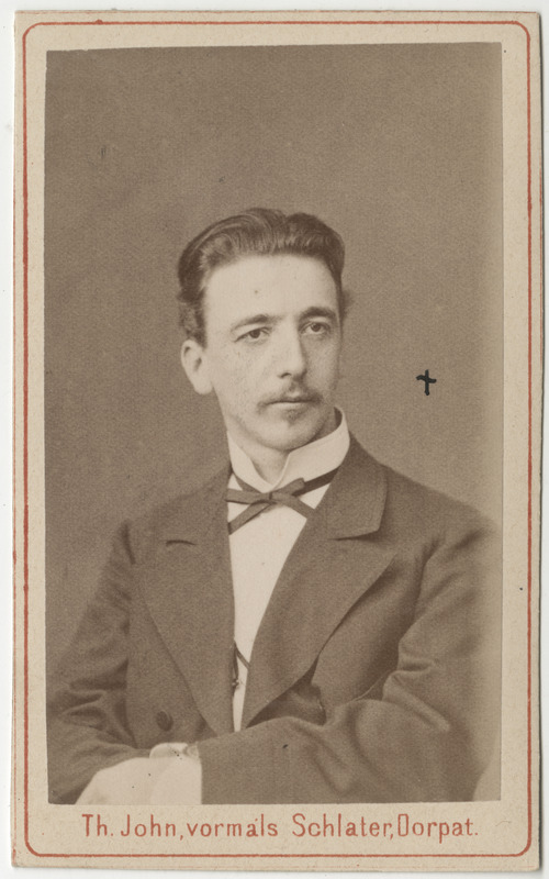 Korporatsioon "Estonia" liige Karl Hunnius, portreefoto