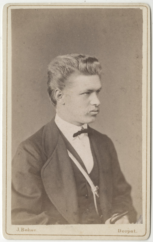 Korporatsioon "Estonia" liige Theodor Hoffmann, portreefoto