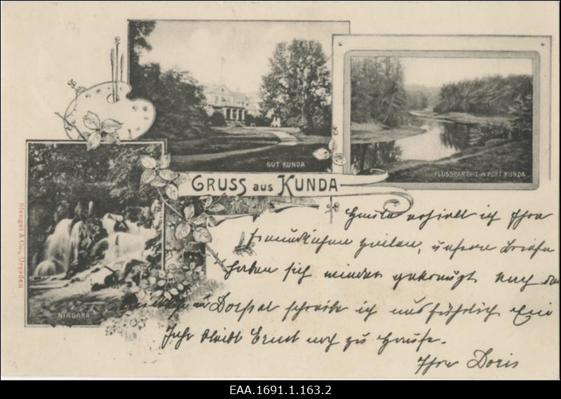 Fotomontaaž Niagara joast, jõesängist ja Kunda mõisast