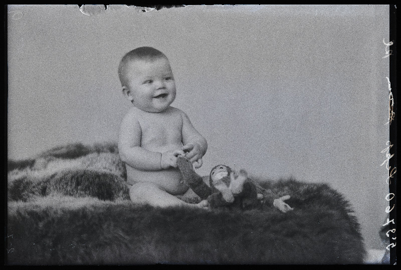 Väike laps mänguahviga, (foto tellija Lepp).