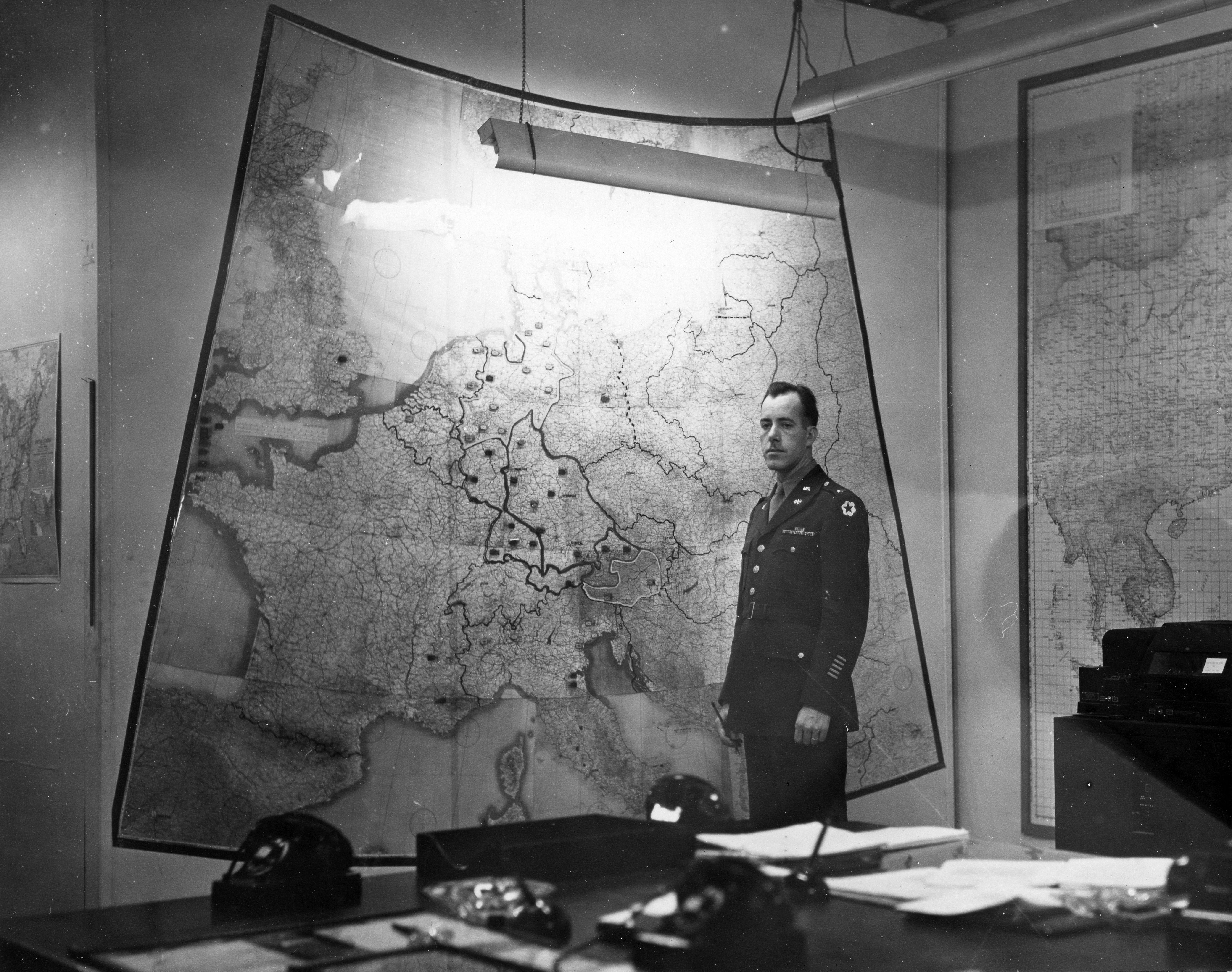 White House Map Room, circa 1943 - Al Cornelius in the White House Map Room