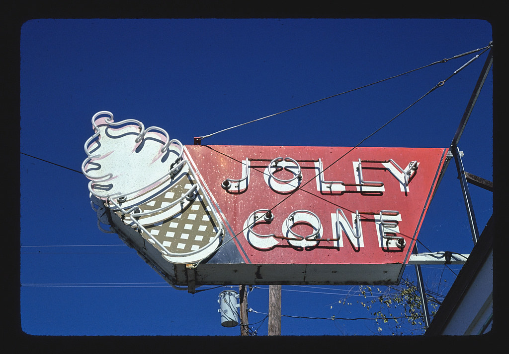 Jolly Cone ice cream sign, Rt. 60, Van Buren, Missouri (LOC)