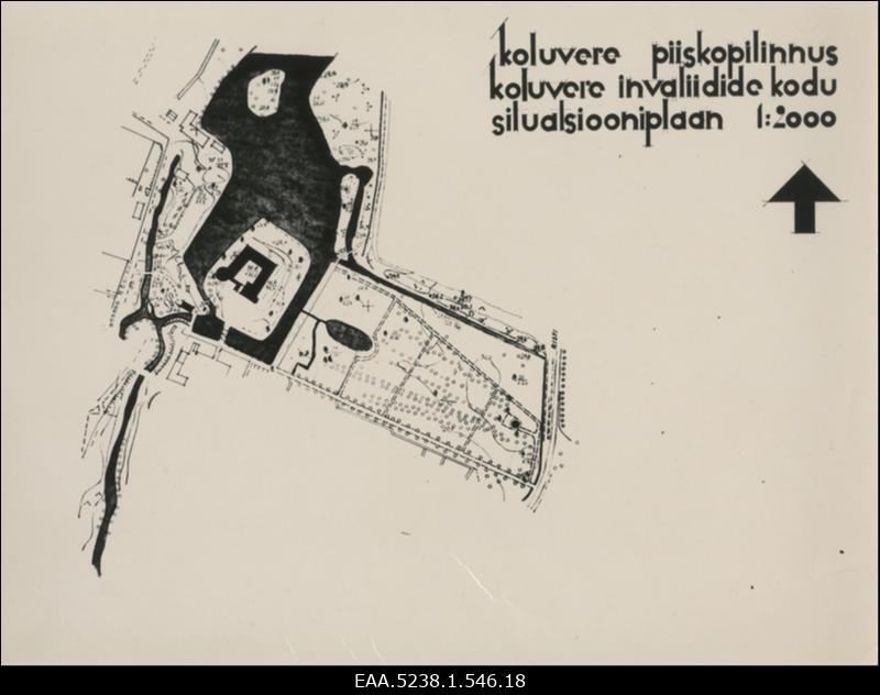 Koluvere linnuse situatsiooniplaan, fotokoopia