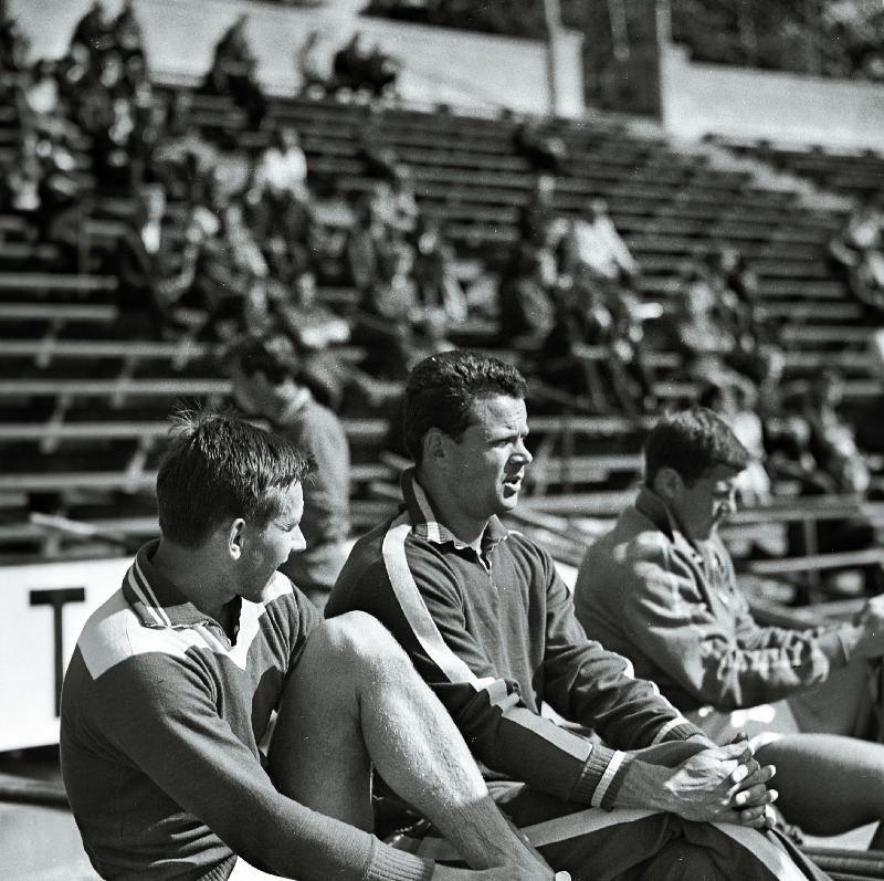 Kümnevõistleja Rein Aun kergejõustikuvõistlustel Komsomoli nimelise staadionil.