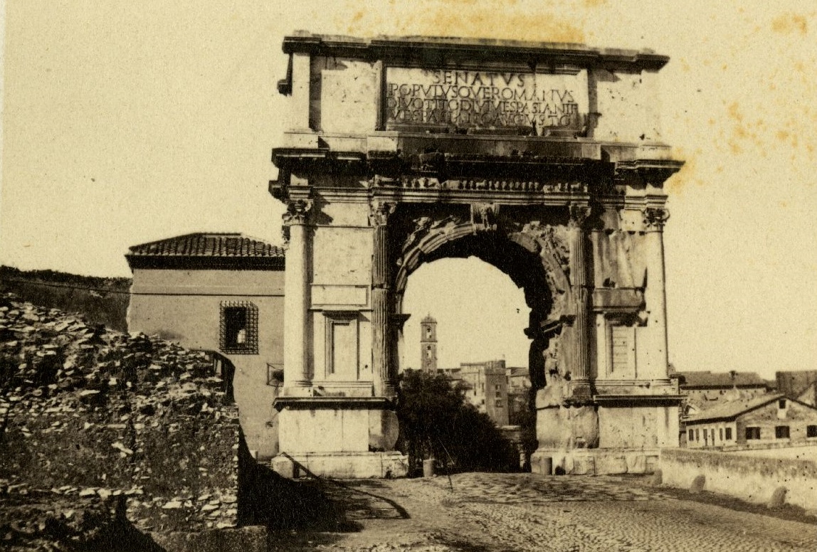 Arc de Triomphe de Titus - Rome - Fonds Famille Tessier - Arch of Titus
Titre : Arc de Triomphe de Titus, Rome
Date : [vers 1880]
Genre : Photographies
Sujet : Rome (Italie)
Notice détaillée : P1,S200,P156
Regroupement : Fonds Famille Tessier

Lieu de conservation : BAnQ Rimouski
