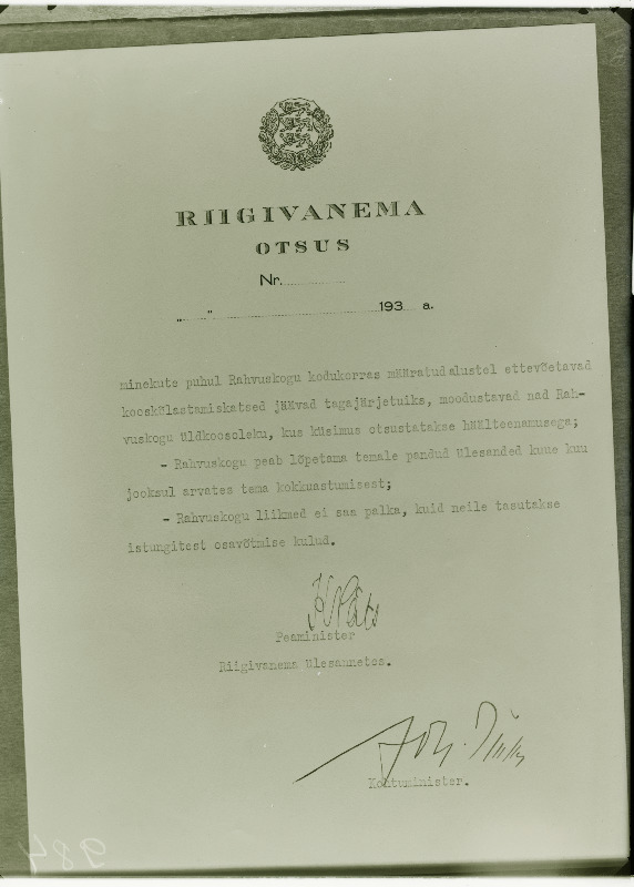 Riigivanema otsus nr. 3 8. jaanuarist 1936. (lõpp).