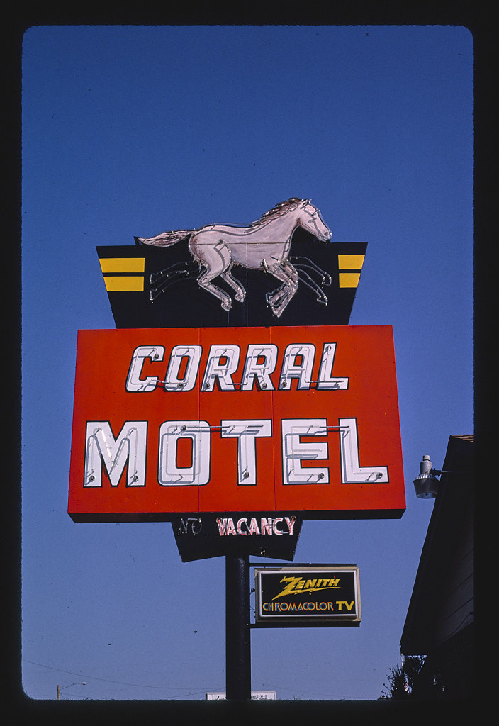 Corral Motel sign, S. Broadway, Wichita, Kansas (LOC)