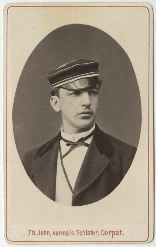 Korporatsioon "Estonia" liige Karl Hunnius, portreefoto