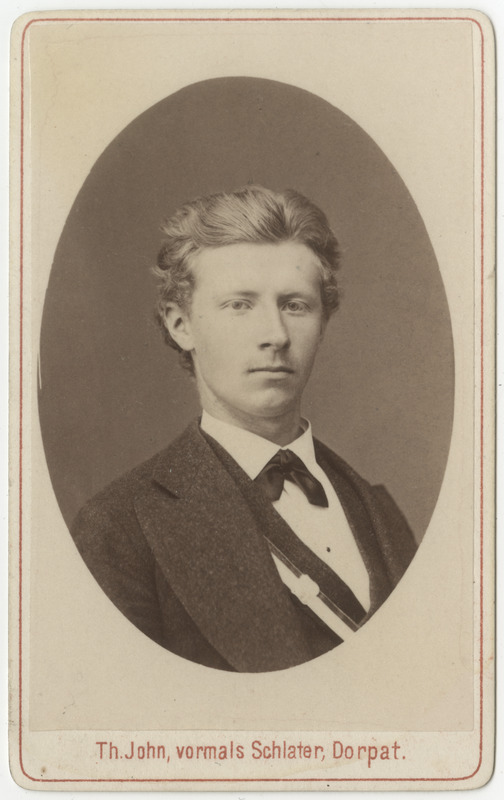 Korporatsioon "Estonia" liige Alfred von Baer, portreefoto