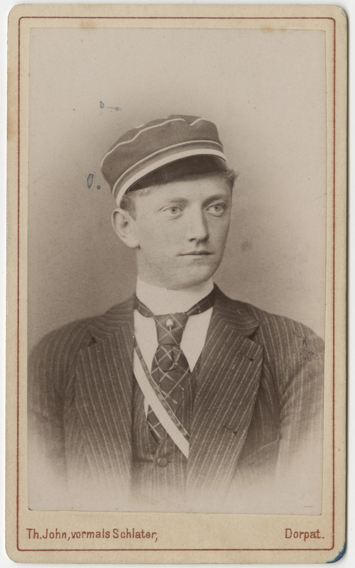 Korporatsiooni "Estonia" liige Gottfried von Krusenstiern, portreefoto