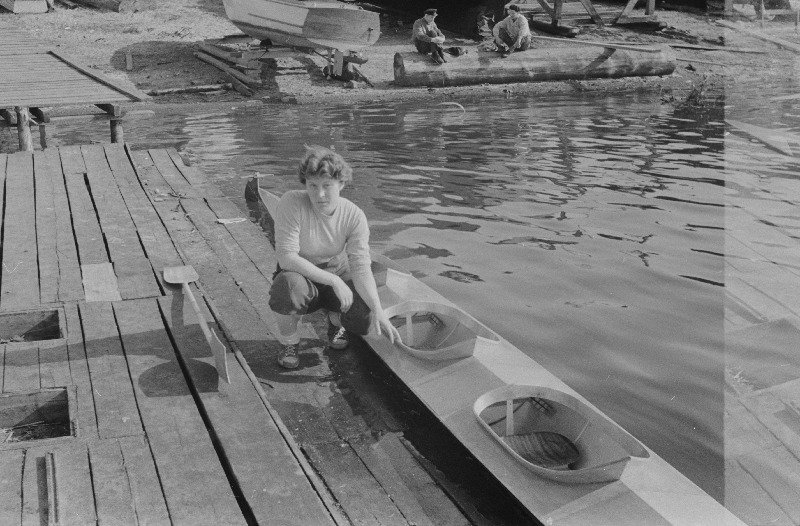 Sõudmise treening Pärnu jõel.