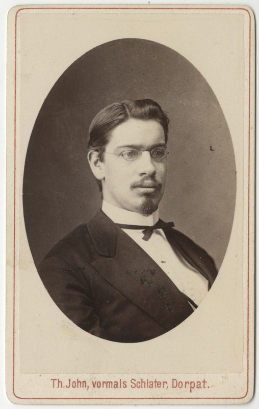 Korporatsioon "Estonia" liige Arthur Bätge, portreefoto