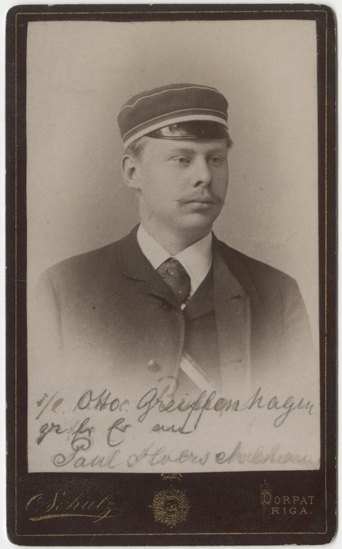 Korporatsiooni "Estonia" liige Paul Hörschelmann, portreefoto