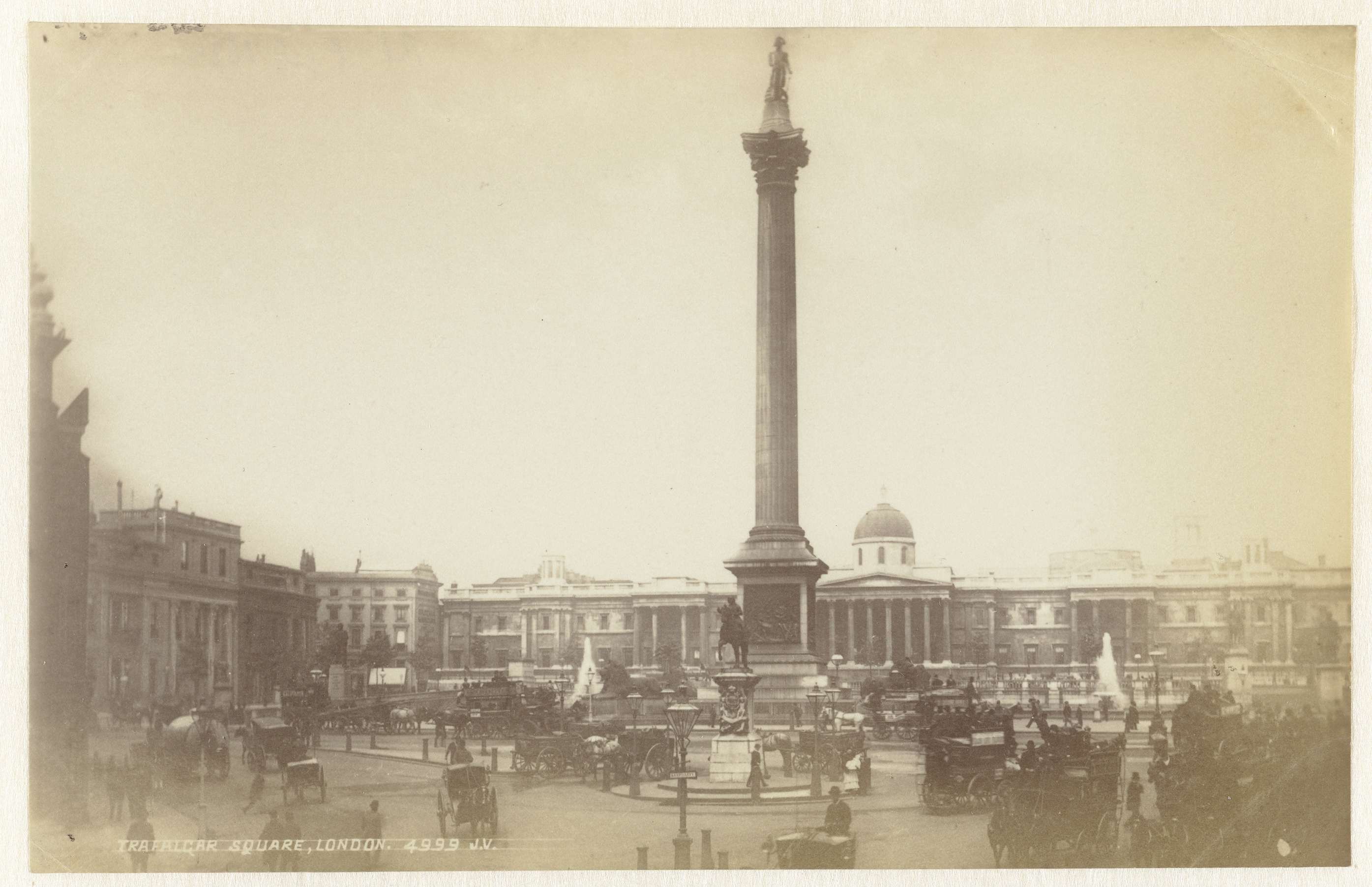 Trafalgar Square met Nelson Column, Londen, Trafalgar Square, London