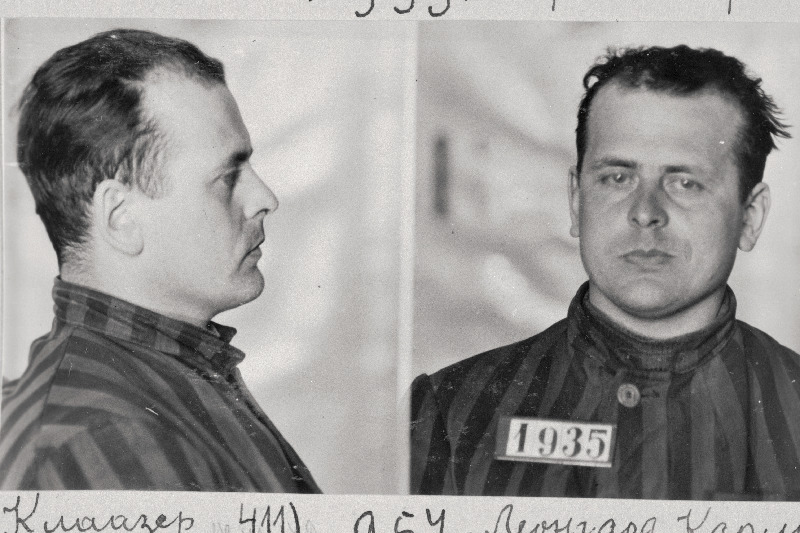 Kommunistlike lendlehtede levitamise eest 1929.a. 12 aastaks sunnitööle mõistetud Leonhard Karli poeg Klaaser enne amnesteerimist.