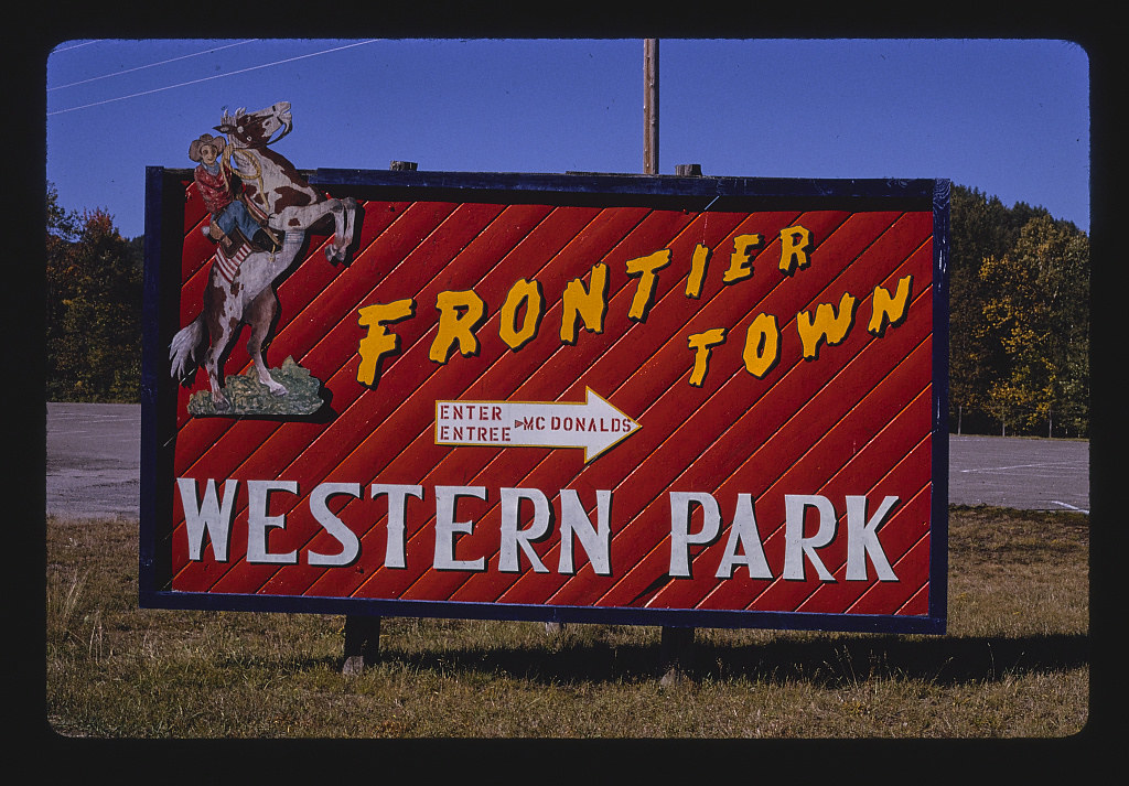 Frontier Town sign, North Hudson, New York (LOC)