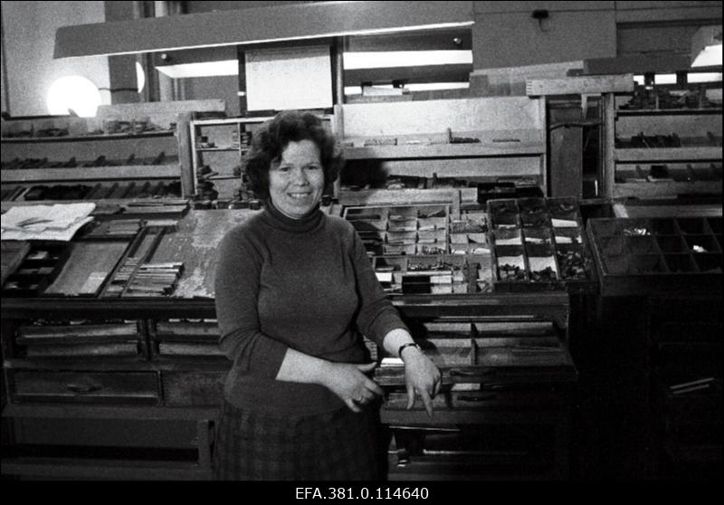 Trükikoja "Koit" laduja Z. Jelissejeva.