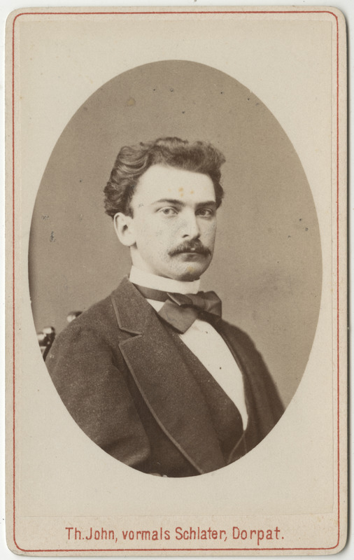 Korporatsioon "Estonia" liige Johannes Fick, portreefoto