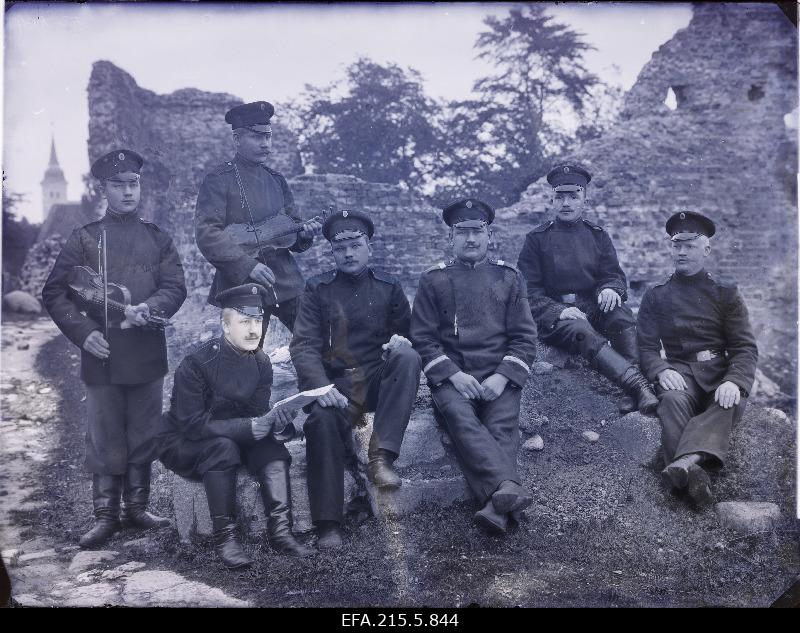 A group of Czar army officers in the Viljandi Castle Mountains.