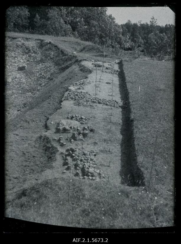 Viljandi khl. Mustivere kl. rauaaja asulakoht 1948.a. kaevamised. Põhjakaevand. (läänest võetud); peale III kihi väljapuhastamist.