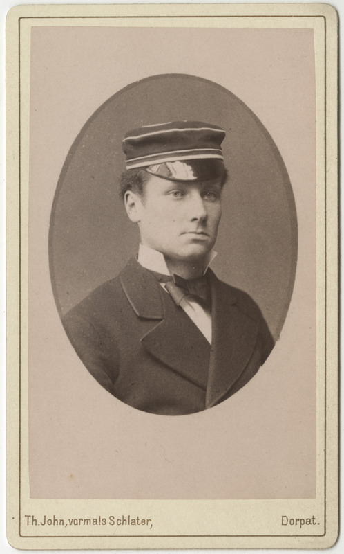 Korporatsioon "Estonia" liige parun Georg Stackelberg, portreefoto