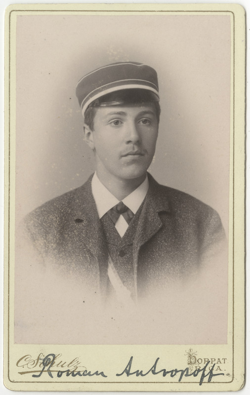 Korporatsioon "Estonia" liige Roman von Antropoff, portreefoto