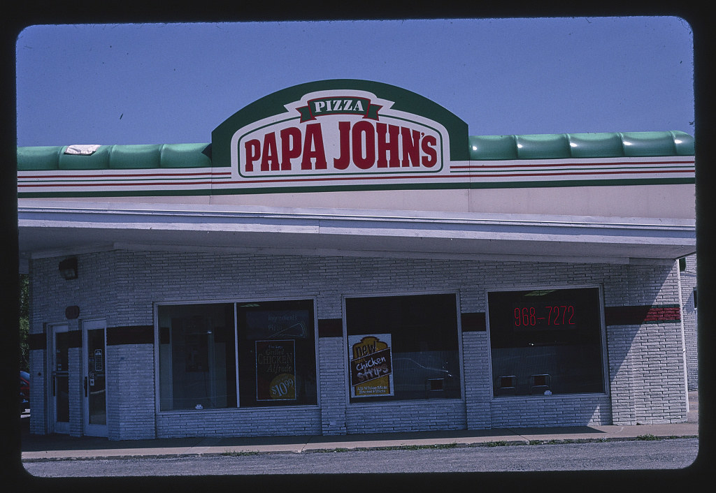 Papa John's Pizza, central view, Route 63, Kirksville, Missouri (LOC)