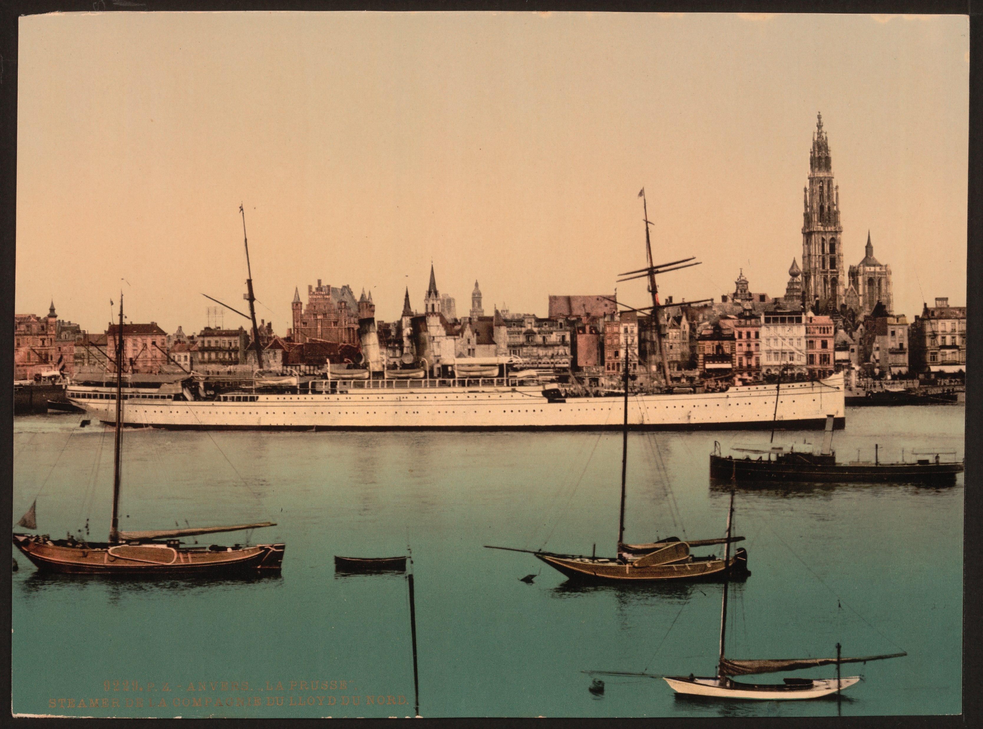 Preussen Schiff 1886 - North German Lloyd steamer Preussen in Antwerp, Belgium