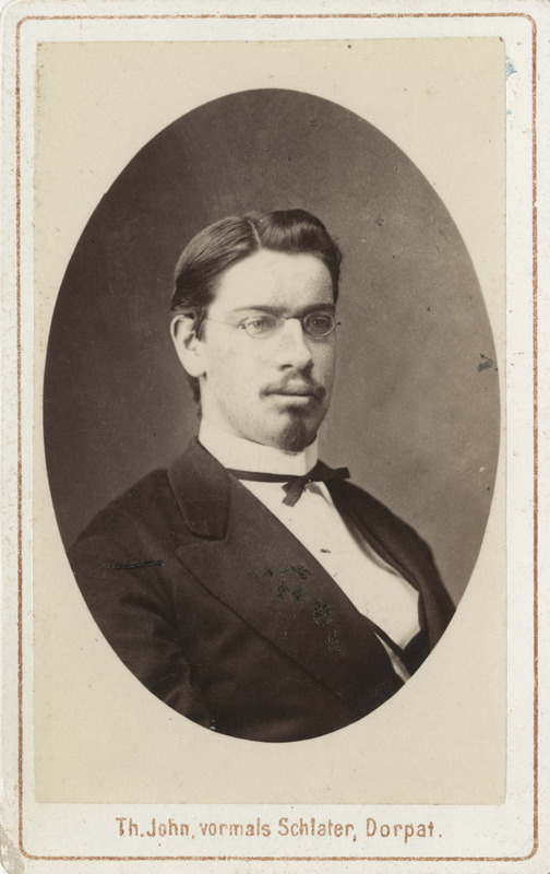 Korporatsioon "Estonia" liige Arthur Bätge, portreefoto