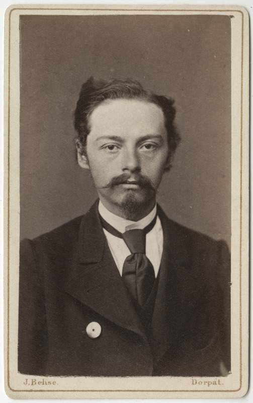 Korporatsioon "Estonia" liige Leonhard Hunnius, portreefoto