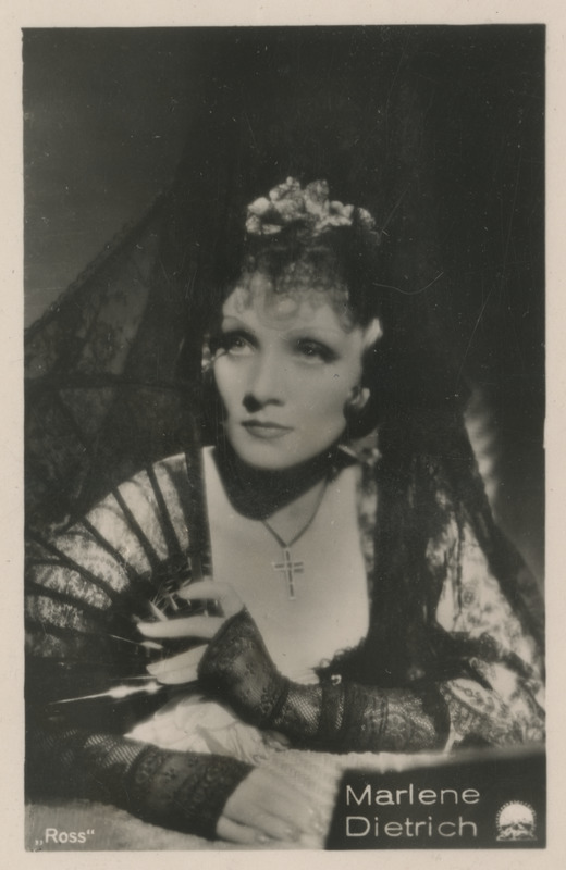 Marlene Dietrich, saksa filminäitleja, portreefoto