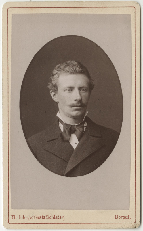 Korporatsioon "Estonia" liige Alfred von Baer, portreefoto