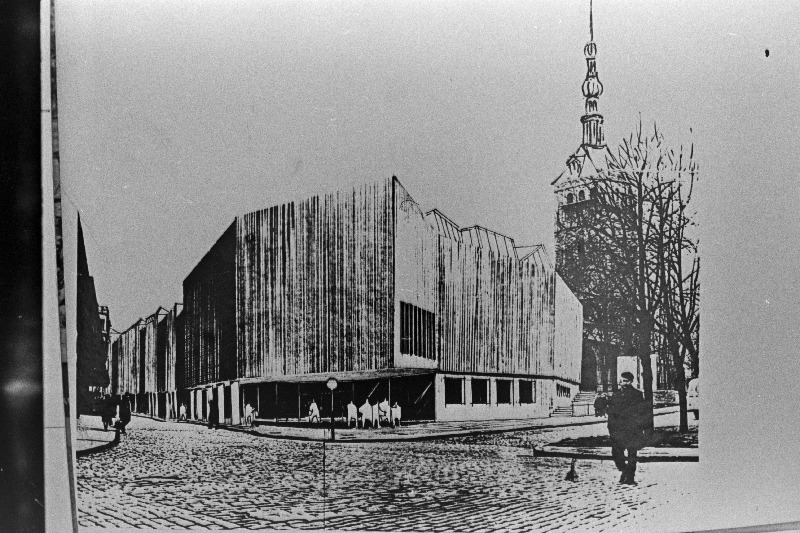 Tallinnas asuvas Harju ja Rataskaevu tänava vahelise haljasala hoonestamise konkursil esikohale tulnud Henno Sepmanni projekt.