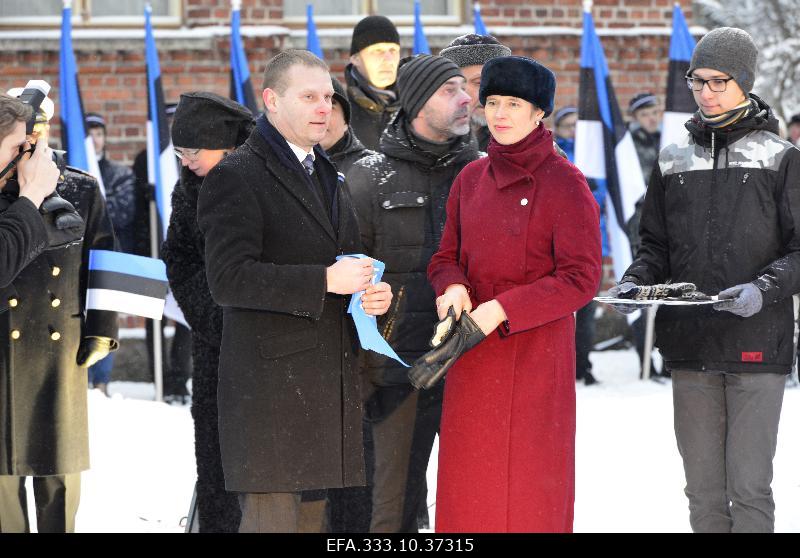 Päästekomitee mälestussamba avamine Pärnus Kuninga tänaval. Pärnu linnapea Romek Kosenkranius ja president Kersti Kaljulaid.