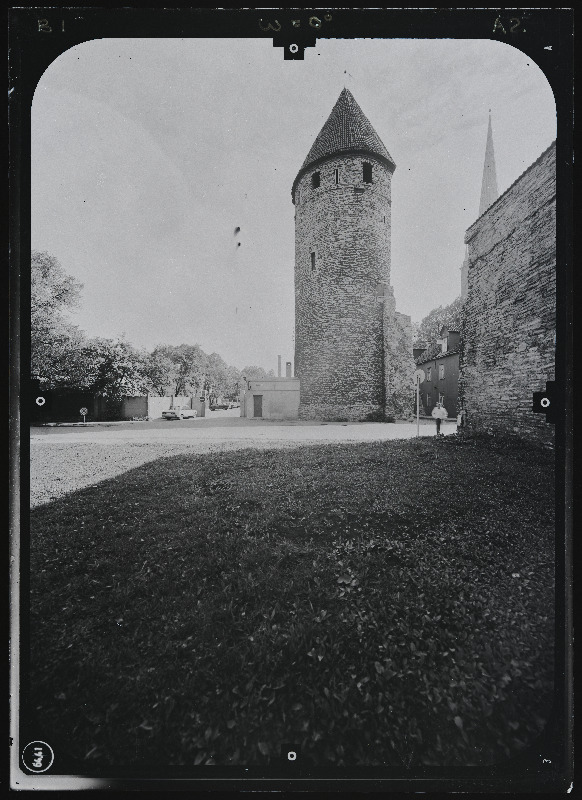 Tallinn, Suurtüki tn (endine Käsperti tänav) ja Hobuveski vaheline linnamüüri lõik. All-linna kindlustused - linnamüür, tornid, väravaehitised, muldkindlustused, vallikraav. Stereofotogramm-meetriline mõõdistamine.