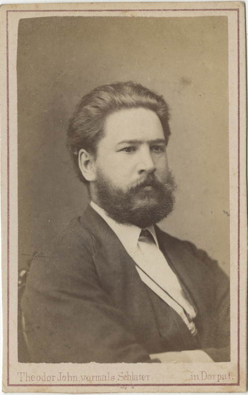 Korporatsioon "Estonia" liige Adolf Bergmann, portreefoto