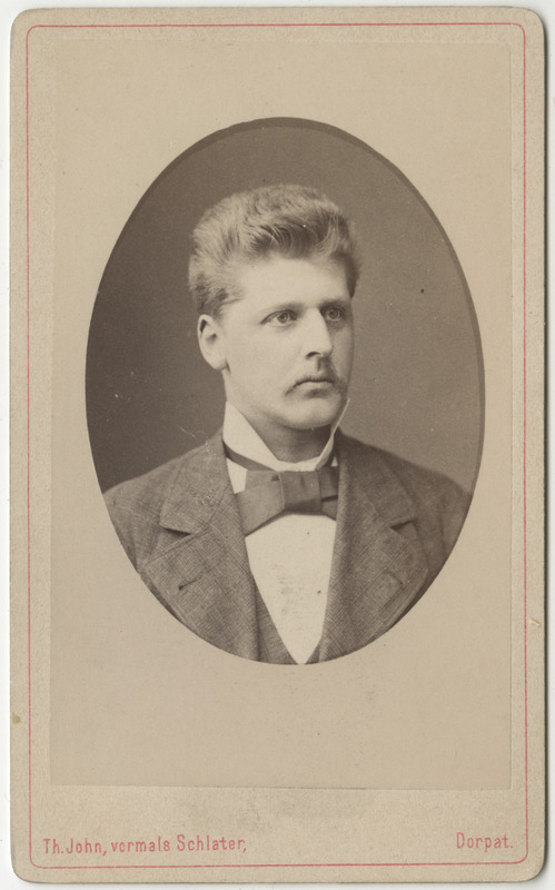 Korporatsioon "Estonia" liige Ernst Kupffer, portreefoto