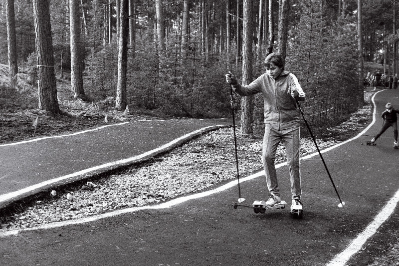 Vaade Võiste rahvaspordistaadioni suusatajate rullidroomile Pärnu rajooni X rahvaspordipäeval.
