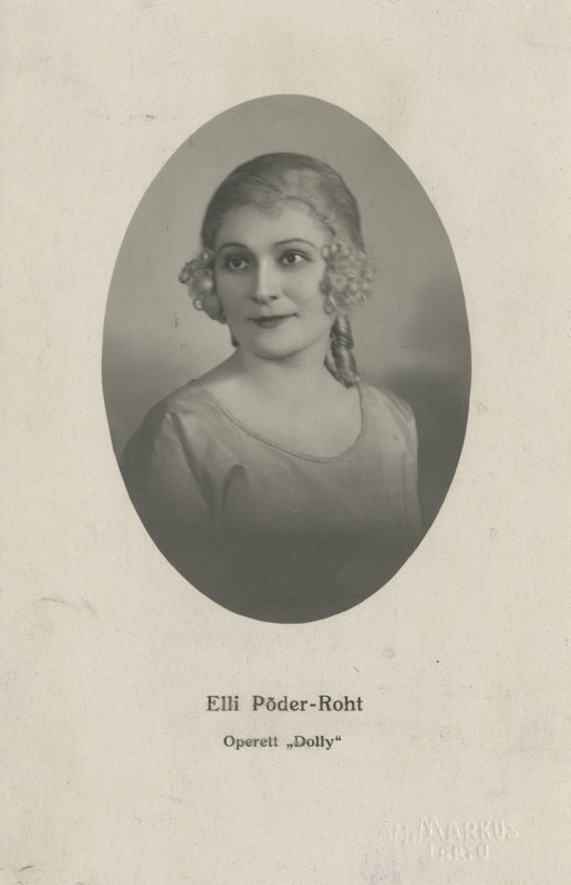 Ella‑Therese Põder-Roht (Elli Stukis 1929–38, Elli Astur al. 1938)Eesti opereti primadonna, portreefoto
