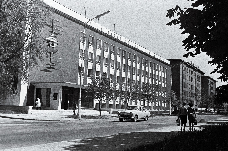 Eesti Televisioonistuudio uue hoone välisvaade Lomonossovi tänavas.