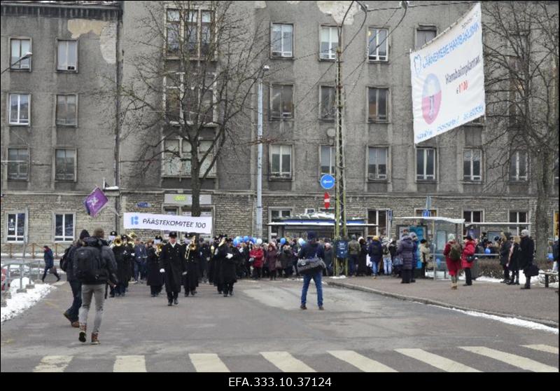 Eesti Vabariigi sajanda aastapäeva nädala avamine kunagises Päästekomitee asukohas Tartu maanteel Tallinnas.